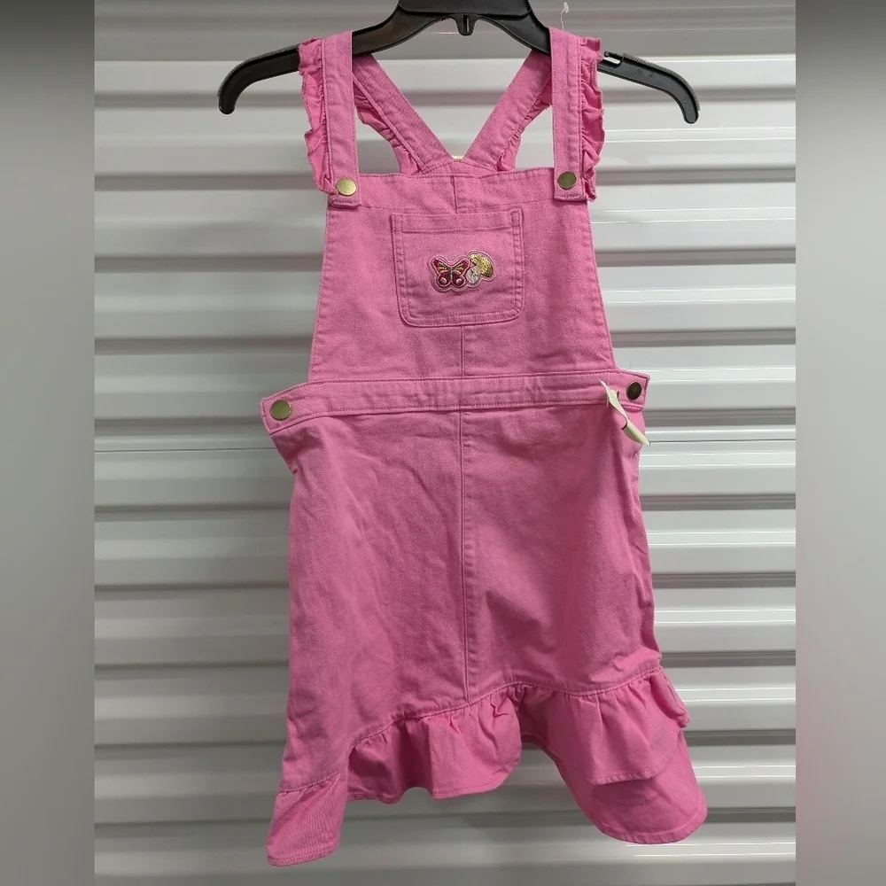 365kids Adorable Pink Kids Overall Dress Size 10